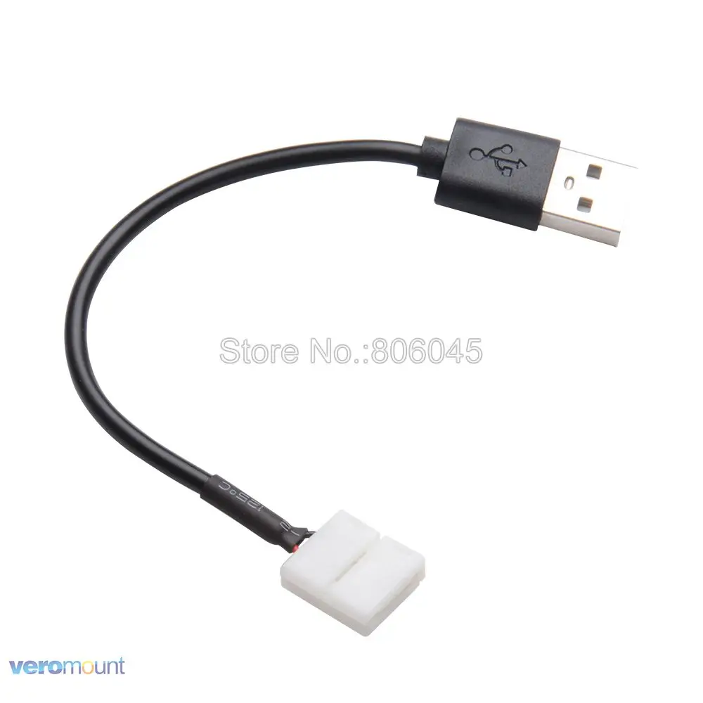 5 шт./лот 2Pin 5V Светодиодная лента USB разъем для адаптера питания DC 8mm 10mm 5050 3528 2835 IP20