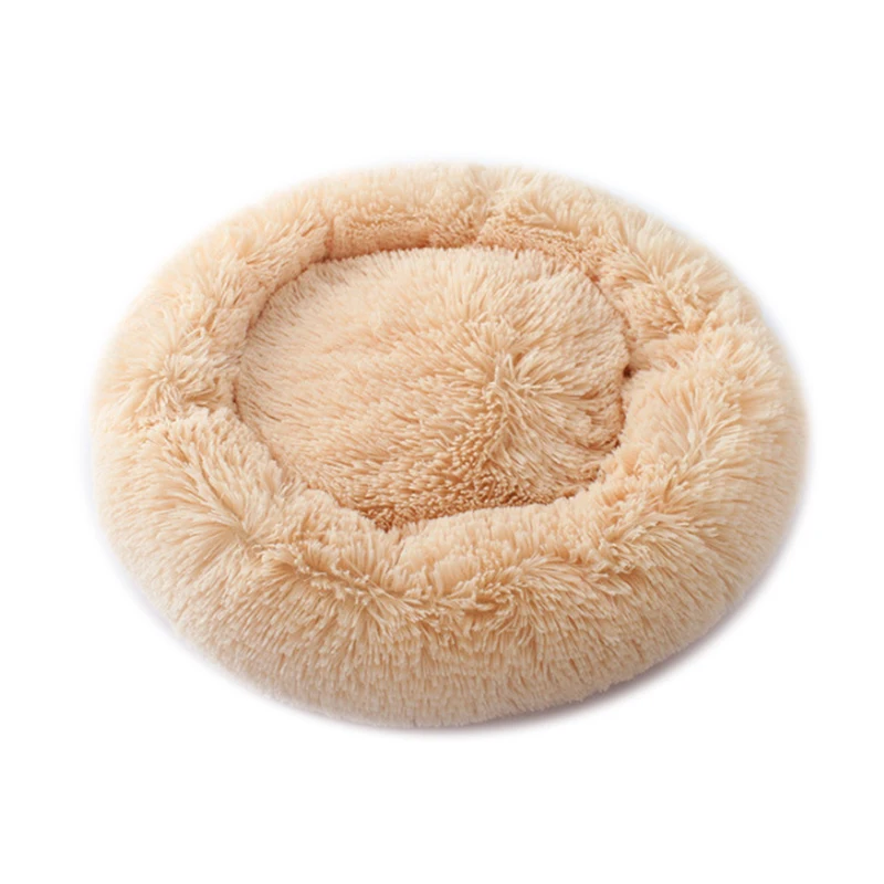 

Super Soft Pet Bed Kennel Dog Round Cat Winter Warm Sleeping Bag Long Plush Puppy Cushion Mat Portable Cat Supplies 40/50/60cm