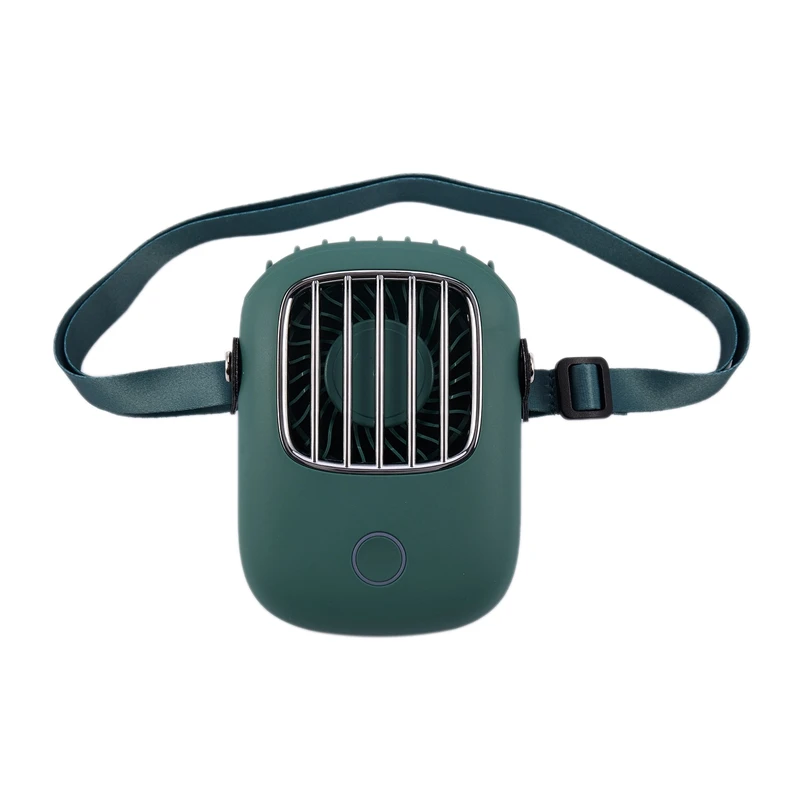 

2Pcs USB Mini Handheld Cooling Hanging Neck Small Fan Lazy Sport Portable Fan (White + Green)