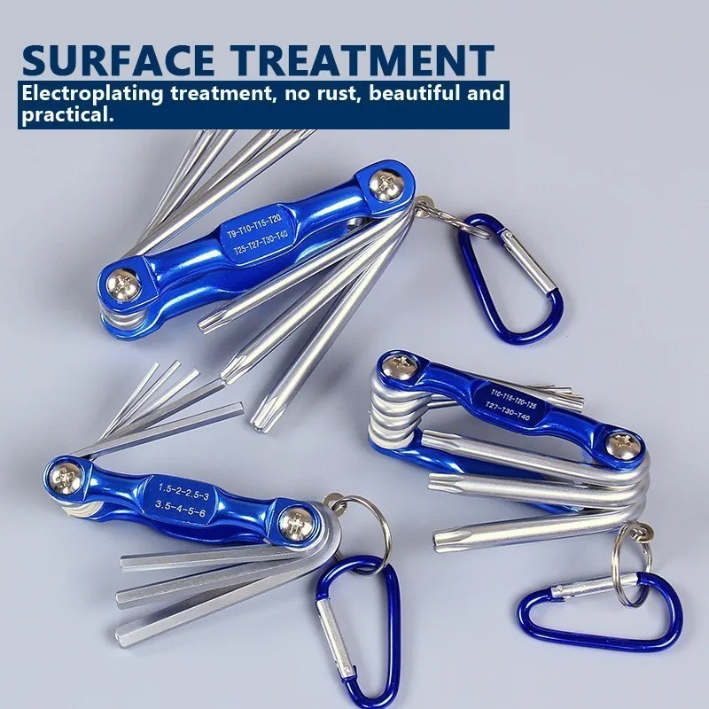 Portable Folding Hexagonal Wrench Set Metric Metal Chave Torx Allen Key Hex Screwdriver Wrenches Hand Llave Hexagon Spanner Tool |