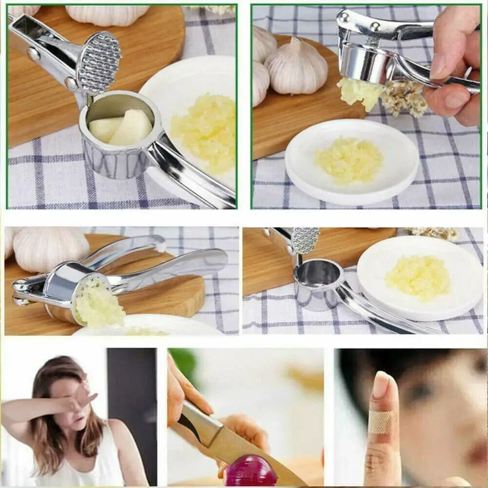 

Zinc Alloy Steel Garlic Press Garlic Twister Cutting Garlic Garlic Kitchen Garlic Masher Manual Minced Squeezed S9H2
