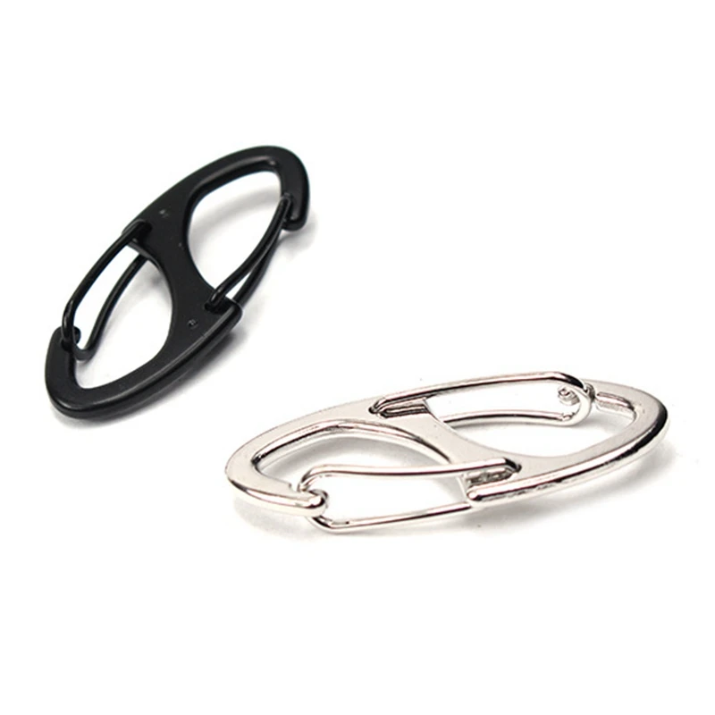

2 PCS Locking Carabiner Keychain 8 Ring Quick Release Clip Rock Climbing Carabiners Key Clip Buckle Outdoor Camping Tool Gear