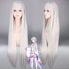 Re Life In A Different World of Zero Emilia, серебряные Длинные прямые синтетические волосы для косплея, вечерние волосы на Хэллоуин, карнавал + парик