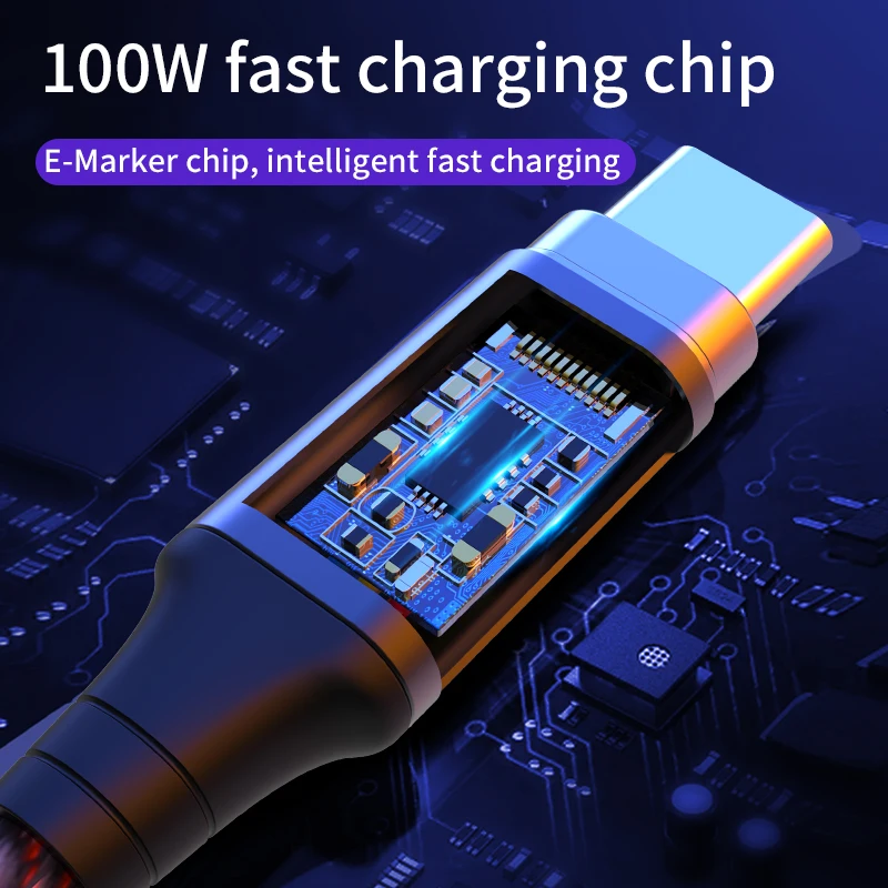 Магнитный кабель PD Type C на 5 А 100 Вт для быстрой зарядки MacBook Pro Huawei p40 iphone11 Samsung Micro