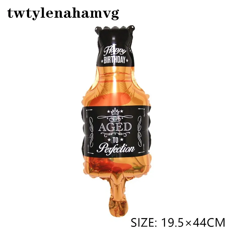 mini size 30 лет с днем рождения большая золотая корона, бутылка для виски, пивная чашка, фольга, воздушный шар, бар с днем рождения, год, день рождения, вечеринка, свадьба - Цвет: mini size