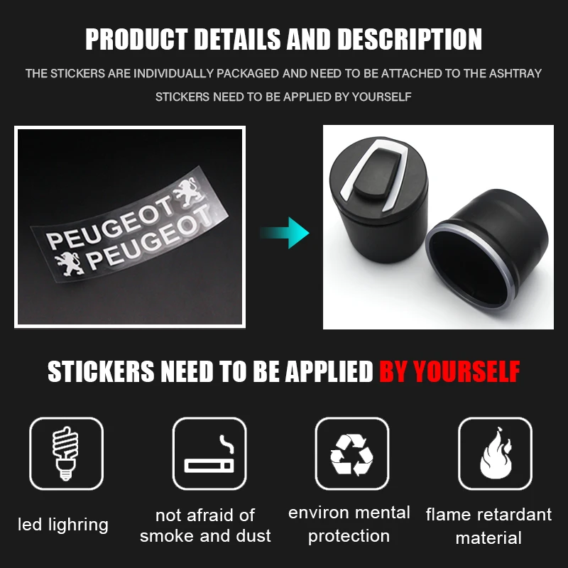 Автомобильная пепельница светодиодный светильник кой автомобильная чашка для