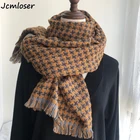 Корейский модный вязаный осенне-зимний женский шарф тёплые кашемировые шарфы твида шали Роскошная брендовая Шейная бандана из пашмины