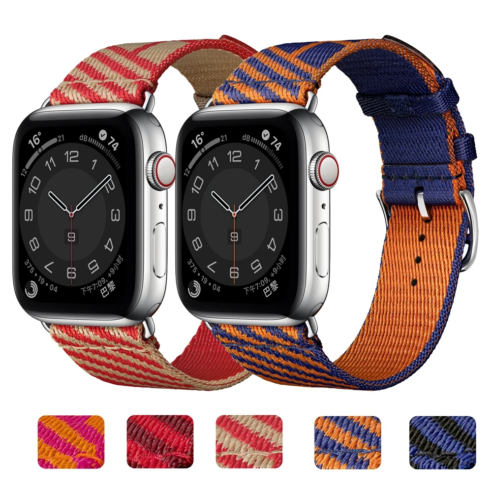 

Nylon Jumping Single Tour Strap For Apple Watch Band 38mm 42mm 40mm 44mm Fashion Loop Watchbands Replacement iWatch Band