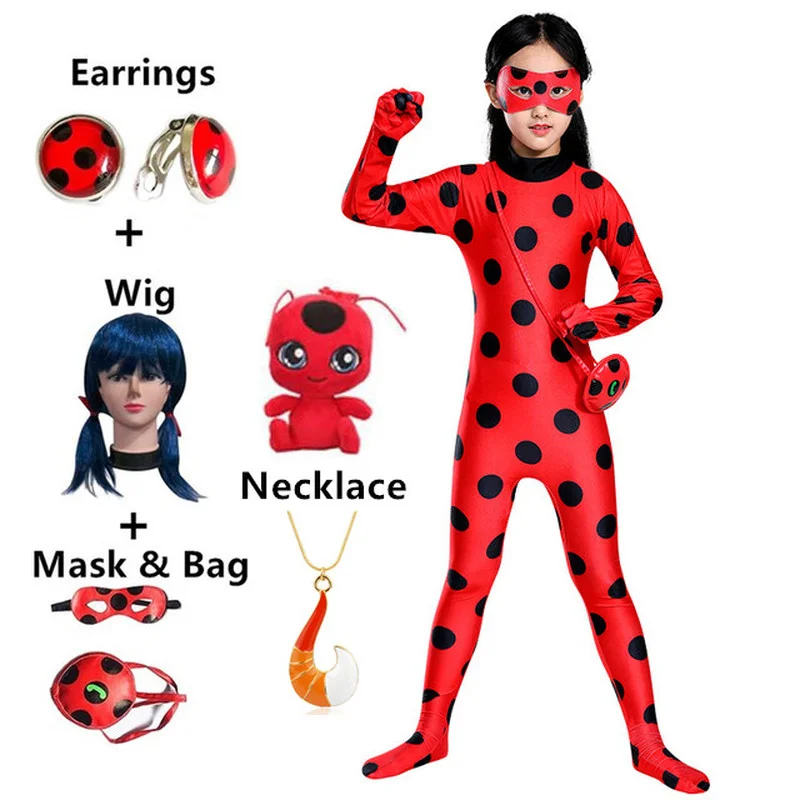 Одежда в горошек с черной кошкой изящные костюмы на Хэллоуин красными жуками для