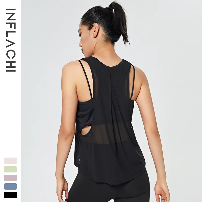 Майка женская для фитнеса быстросохнущая с открытой спиной |