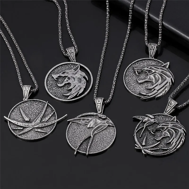 Дикий волк ожерелье с подвеской в форме головы винтажный стиле панк готика