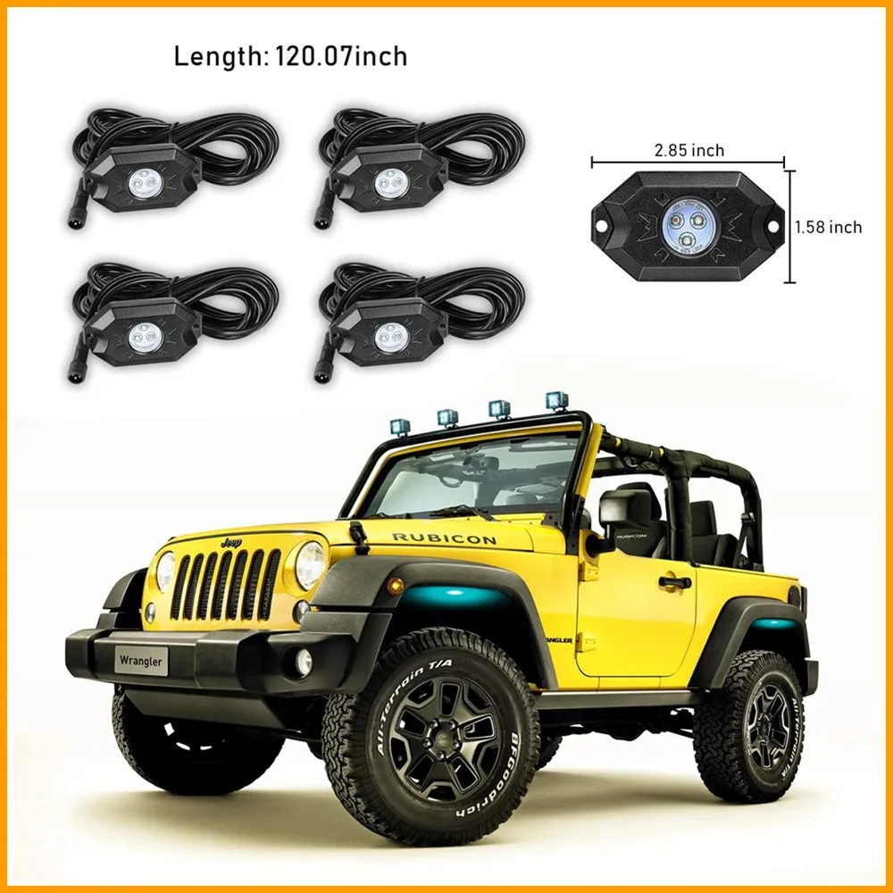 Автомобильные светодиодные лампы Rock разноцветные с управлением через