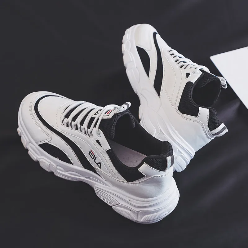 Женские кроссовки на толстой подошве Белые Повседневные платформе новинка 2020 |