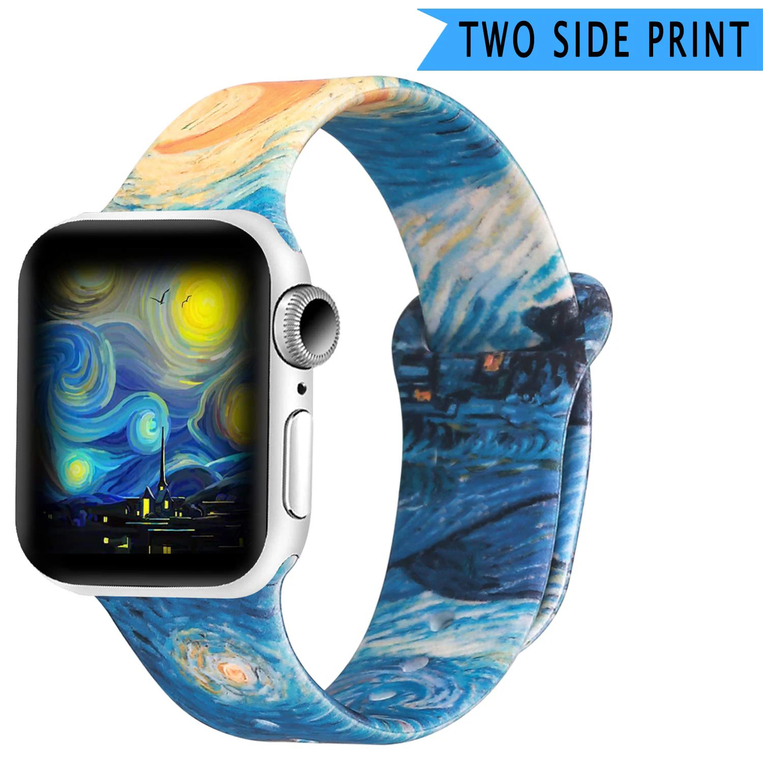 Ремешок силиконовый двухсторонний для Apple Watch Band 40 мм 44 38 42 спортивный наручный