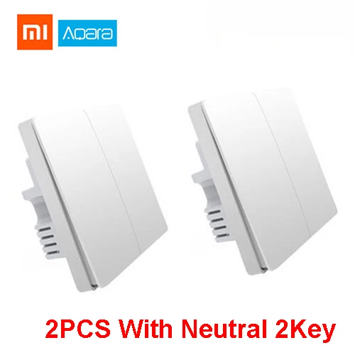 2pcs with neutral 2K Xiaomi Aqara комплекты умного дома шлюз 3 хаб камера настенный беспроводной переключатель двери окна сенсор дверной звонок беспроводной релейный модуль домашний комплект - Цвет: 2pcs with neutral 2K