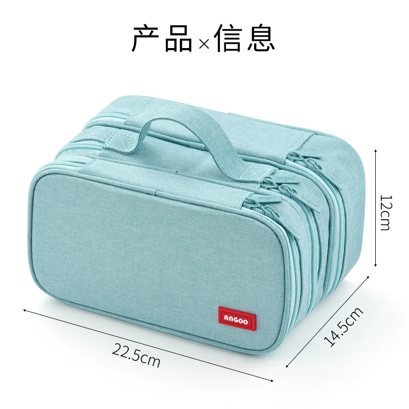 

2021 Big Canvas Pencil Bag Case Pen Storage Bag Korea 3 Layers School Pencil Bag Case Estuche Escolar Cute Stationary Supplies