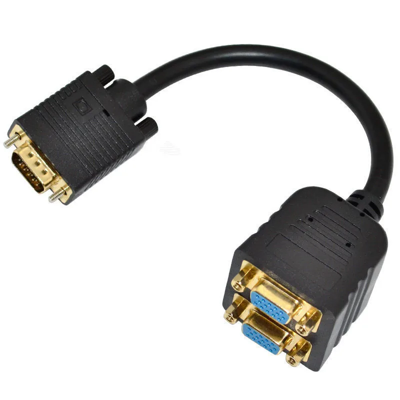 VGA одна точка два штекера на две женские головки двойной позолоченный кабель