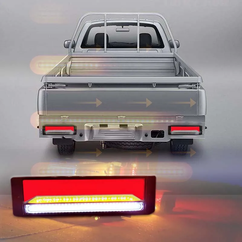 

1 Pair Heavy-duty Truck Trailer RV Modified Light Guide 147LED Turn Signal Brake Light Tail Light Strobe Light