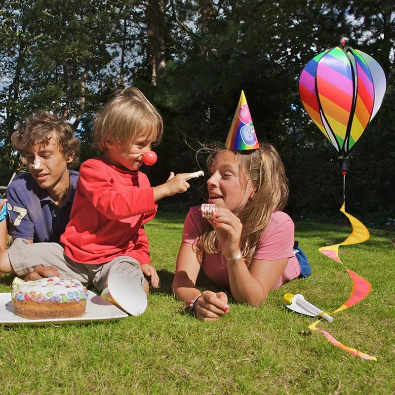 

2PCS Balloon Wind Spinner Striped Windsock Balloon Yard Decor Spiral Balloon Windmill