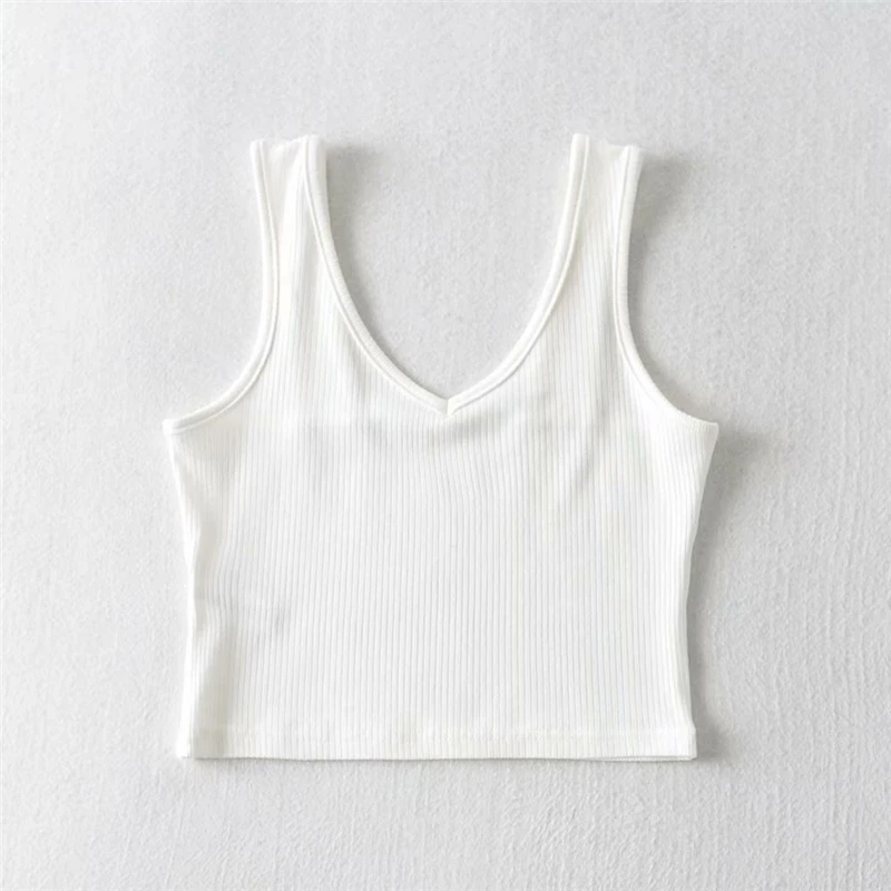 STVY 2021 летние женские модные короткие Стиль топ на бретелях без рукавов с вырезом