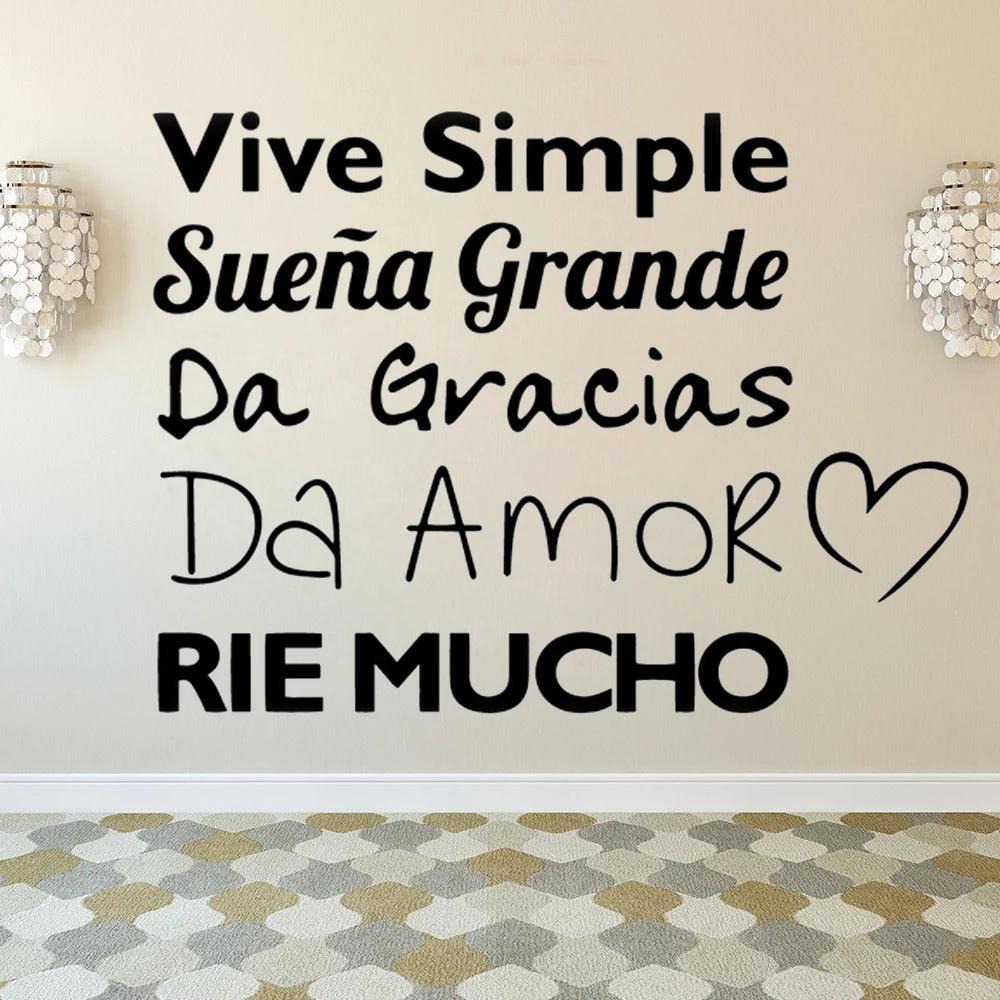

Funny spanish Quote Wall Stickers waterproof Decals For Room Decor Sticker Wallpaper Bedroom Vinyl Decal Poster Mural RU169