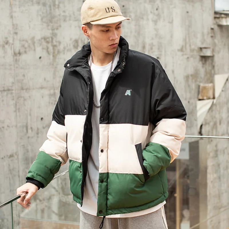 Зимние Цветные Лоскутные парки 2019 хип хоп на молнии карманы толстые куртки