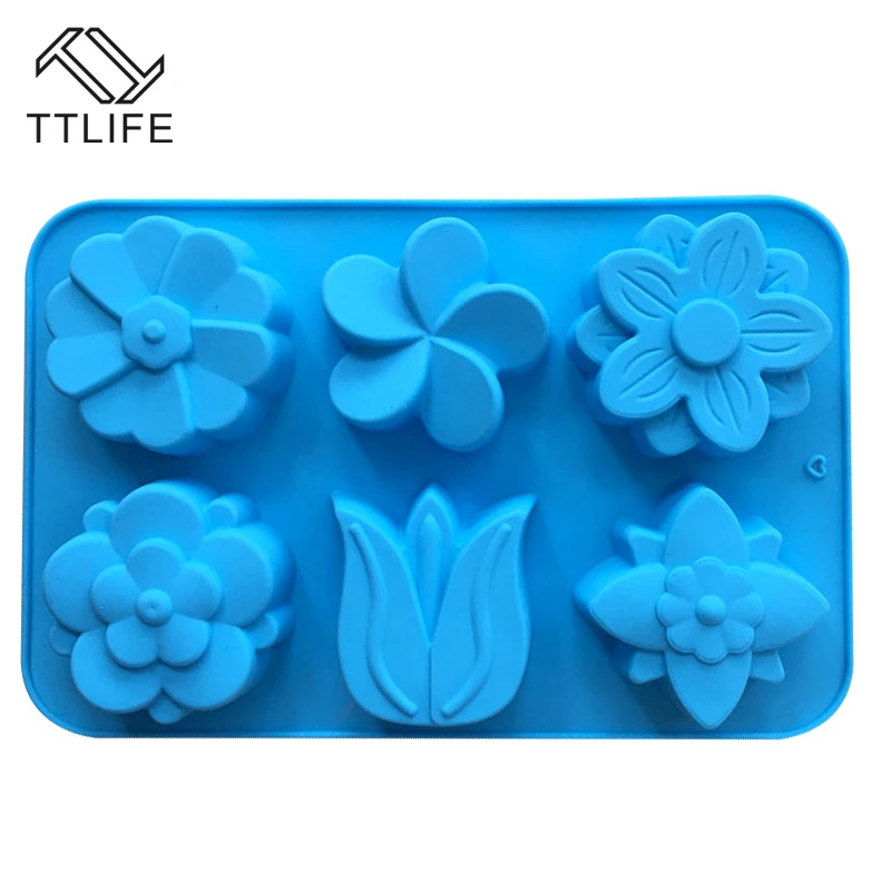 TTLIFE форма цветка ледяной поднос силиконовая льда кубик для шоколадного фондана