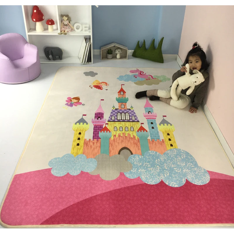 Castle Детские игровые коврики, детский коврик для ползания, бархатный, медленно отскакивающий утолщенный ковер, Противоскользящий коврик для ползания, Декоративная Гостиная для детей - Цвет: Castle