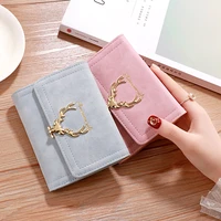 fashion candy color short wallet new frosted texture deer wallet bag coin purse
