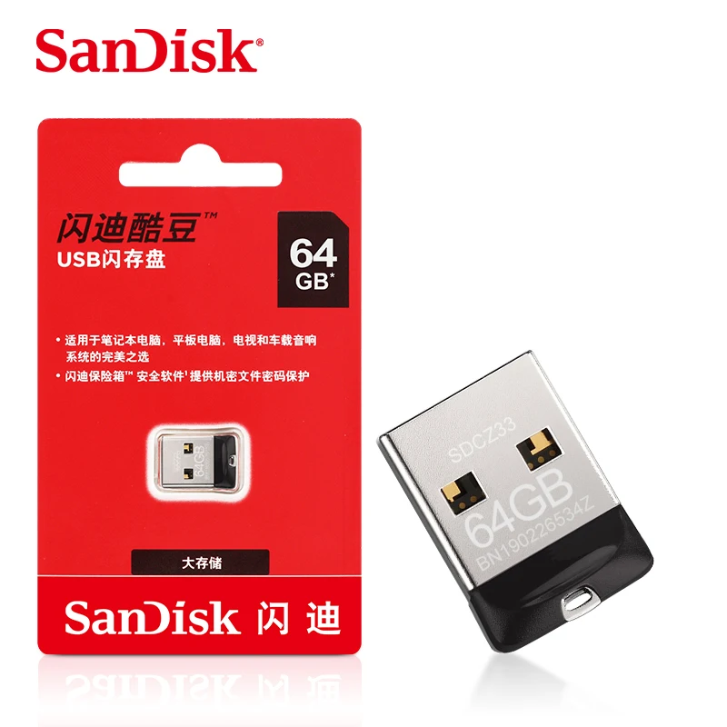 

Original SanDisk CRUZER FIT CZ33 USB 2.0 Flash Drive 32GB 16GB mini Pen Drives USB 2.0 PenDrives Support Official Verification