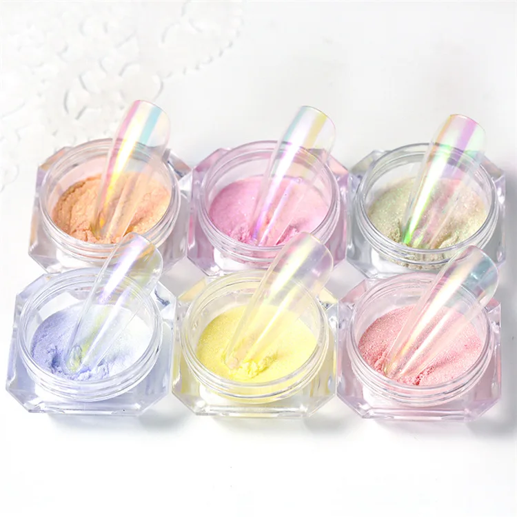 

Net red nail art decoration 6color ice transparent nude powder Aurora powder Symphony Mirror Mermaid Magic Mirror Pink Fairy