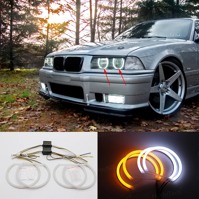 

Ultra bright Dual Color Switchback led angel eyes halo ring Day for BMW 3 series E30 E36 M3 1982-2000 Light turn signal light
