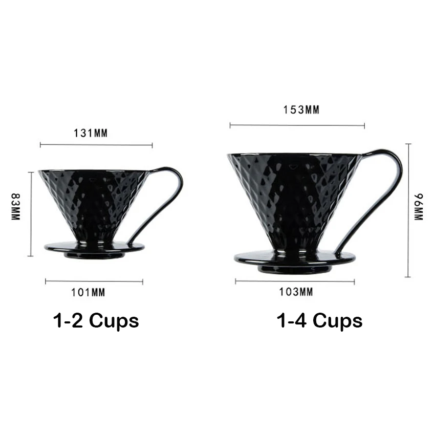 Керамические фильтры для кофе V60 кофейный фильтр в форме чашки Алмазная форма