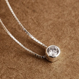 Женское ожерелье из серебра 925 пробы, с кулоном