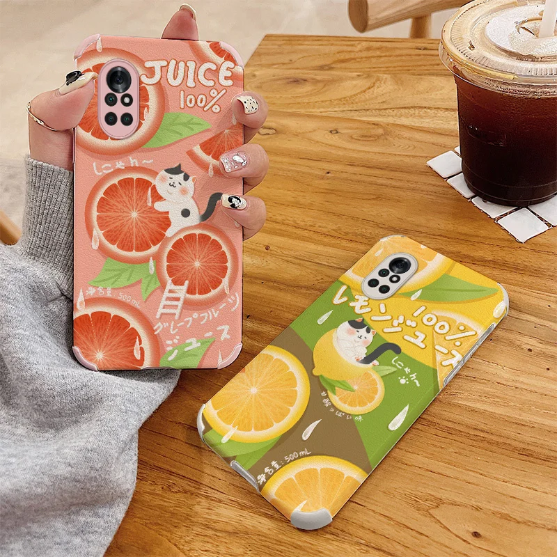 

Lemon Bumper Case For Huawei Nova 8 7 Pro Camera Lens Protective Soft Phone Back Cover On SE 6 Se 5 5Pro 5Z 5I 5Ipro 4 4E Pro