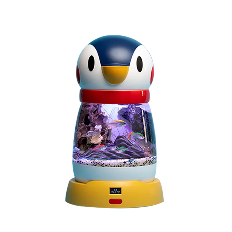 

Cy Smart Fish Tank Penguin Children Aquarium Small Mini Desktop Landscape Fish Tank