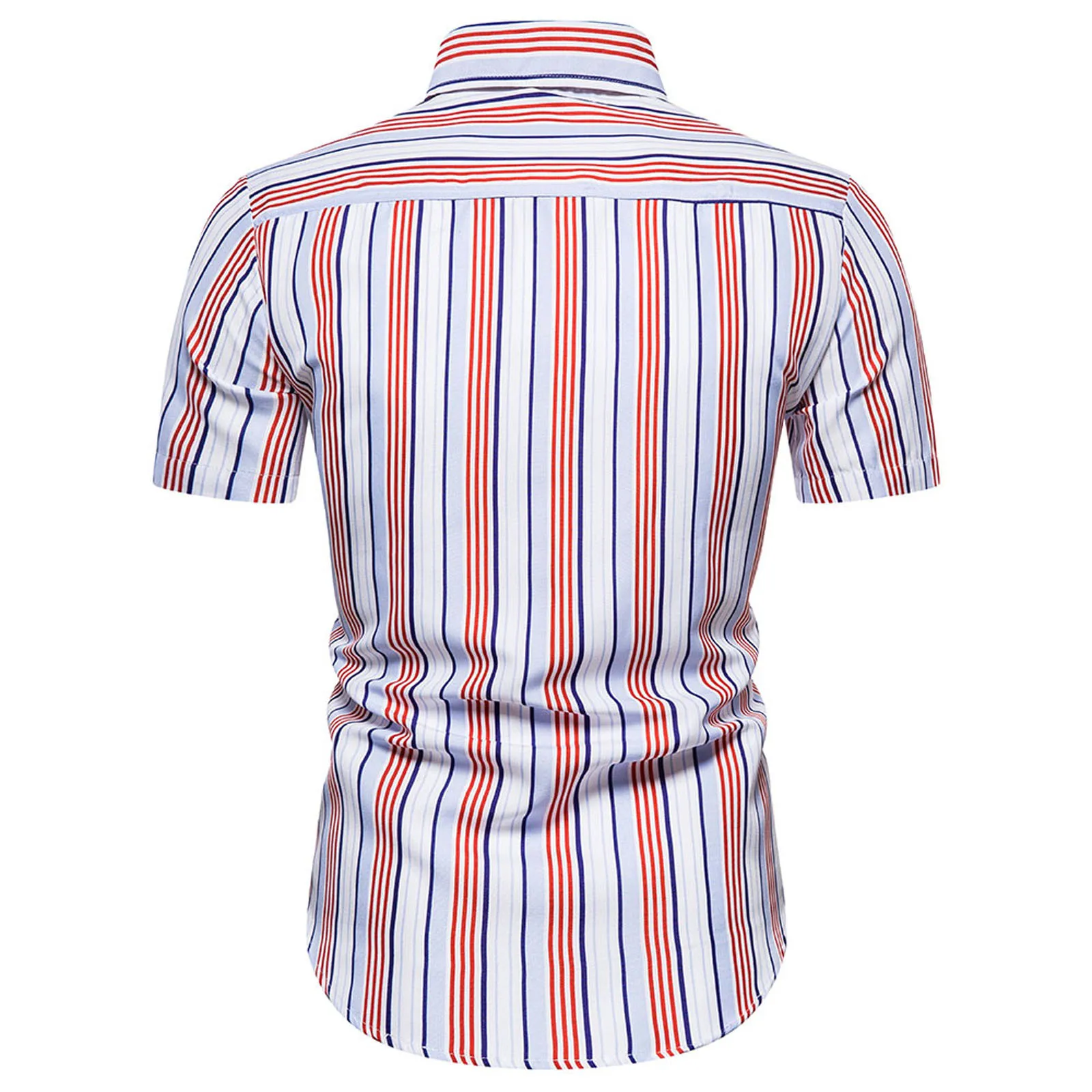 Рубашка мужская с полосатым принтом модная деловая Повседневная Блузка коротким