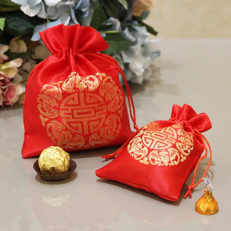 Новогодний мешок для конфет креативный парчовый сахара свадебный подарочный