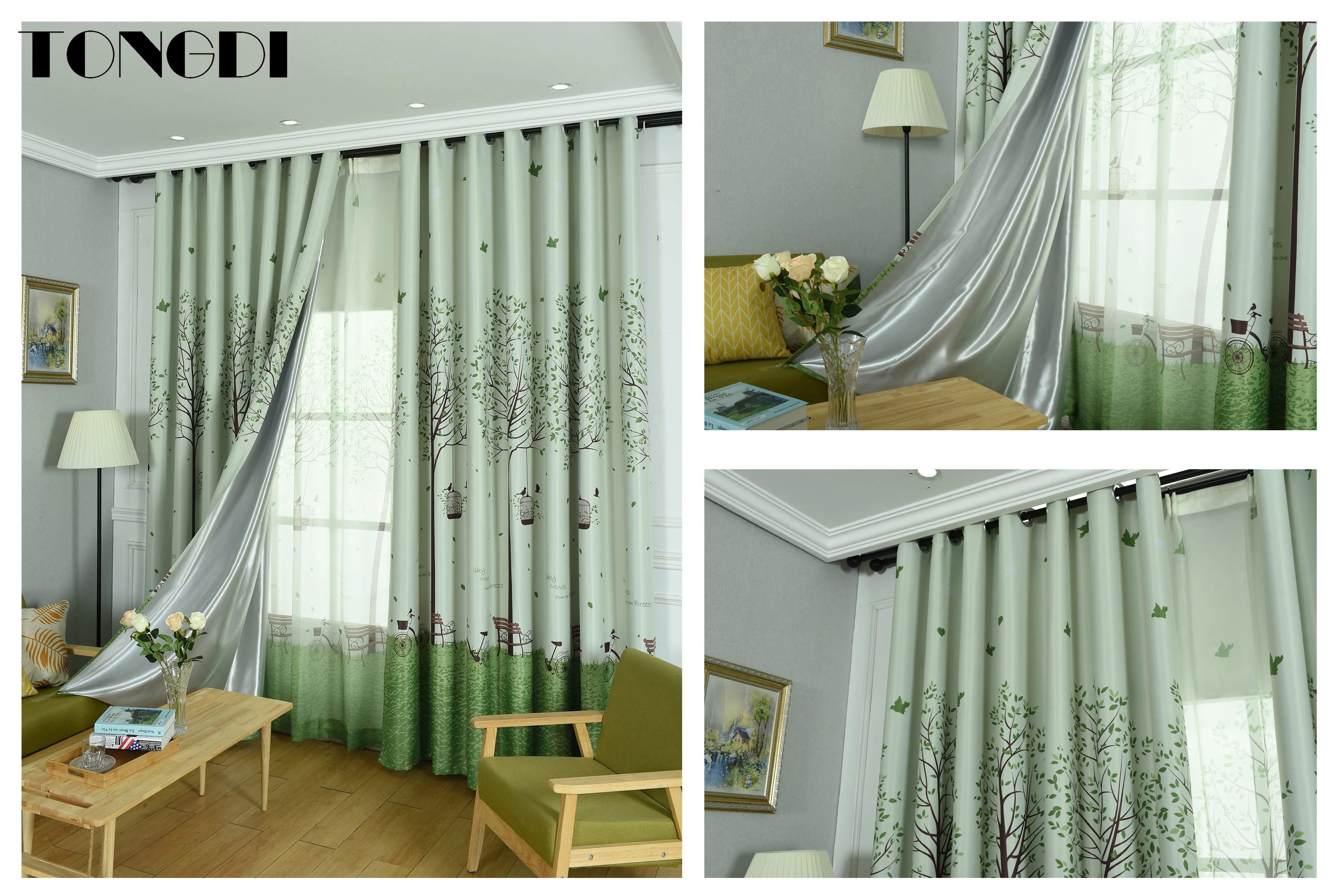 TONGDI светонепроницаемые шторы пасторальный парк искусственное украшение для