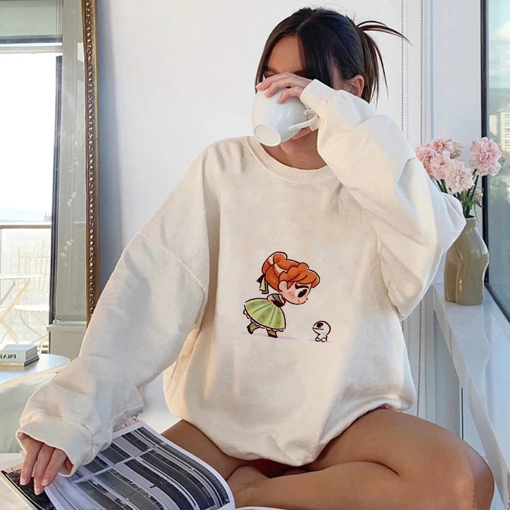 

Disney Sweatshirt Kawaii Cartoon Princess Woman Hoodies Long Sleeve Hoody Tops Crop Teens for Girls 2021 Long-sleeved Pullovers