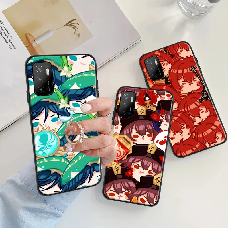 

Genshin Impact Game Popular Black Silicone Soft Phone Case For Xiaomi POCO F3 GT X3 Pro X3 GT M3 M3 Pro X3 X3 NFC Coque Cover