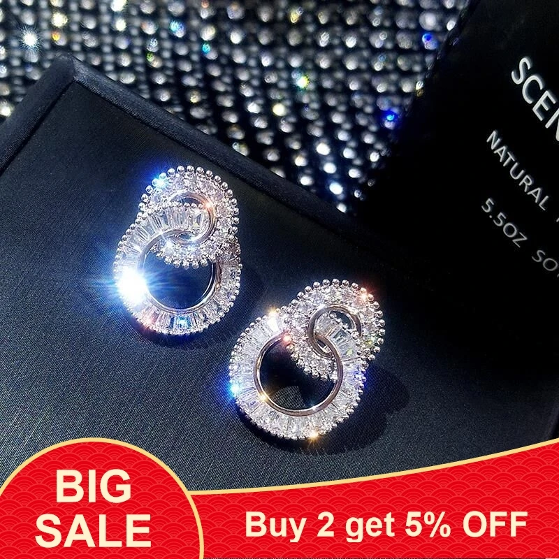 Роскошные серьги подвески из серебра 925 пробы с фианитами|Серьги-подвески| |