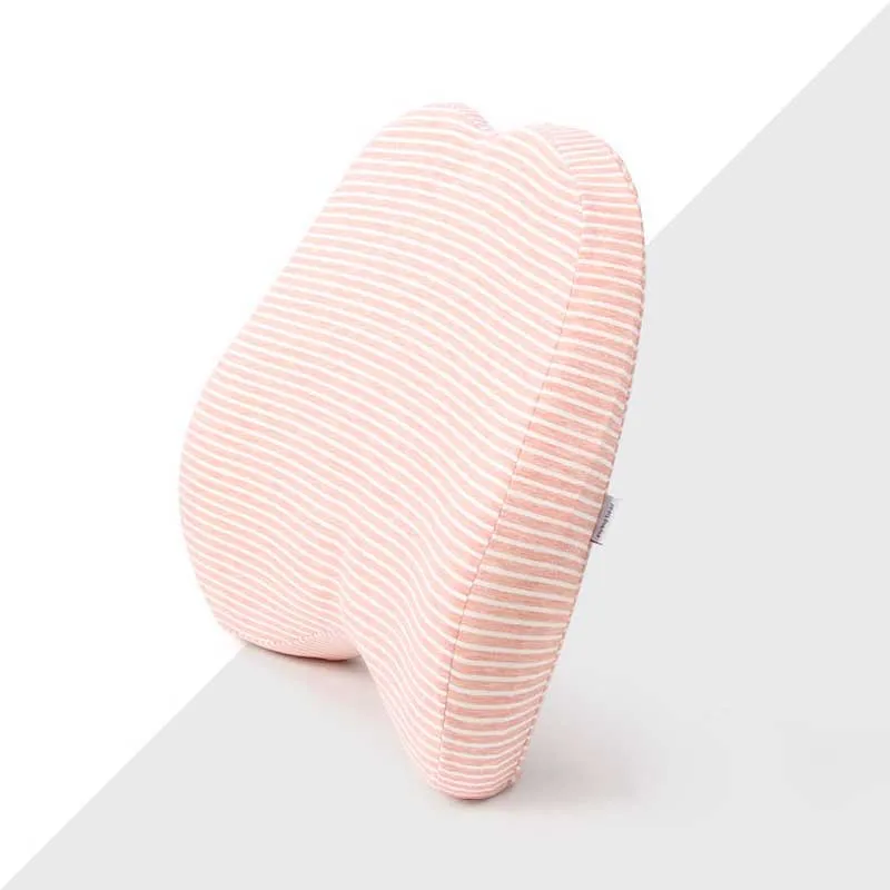 Pink Memory Foam поддержка спины массажер Поясничный Подушка спинка поясная подушка кресла автомобильные подушки сиденья для офиса - Color: Pink