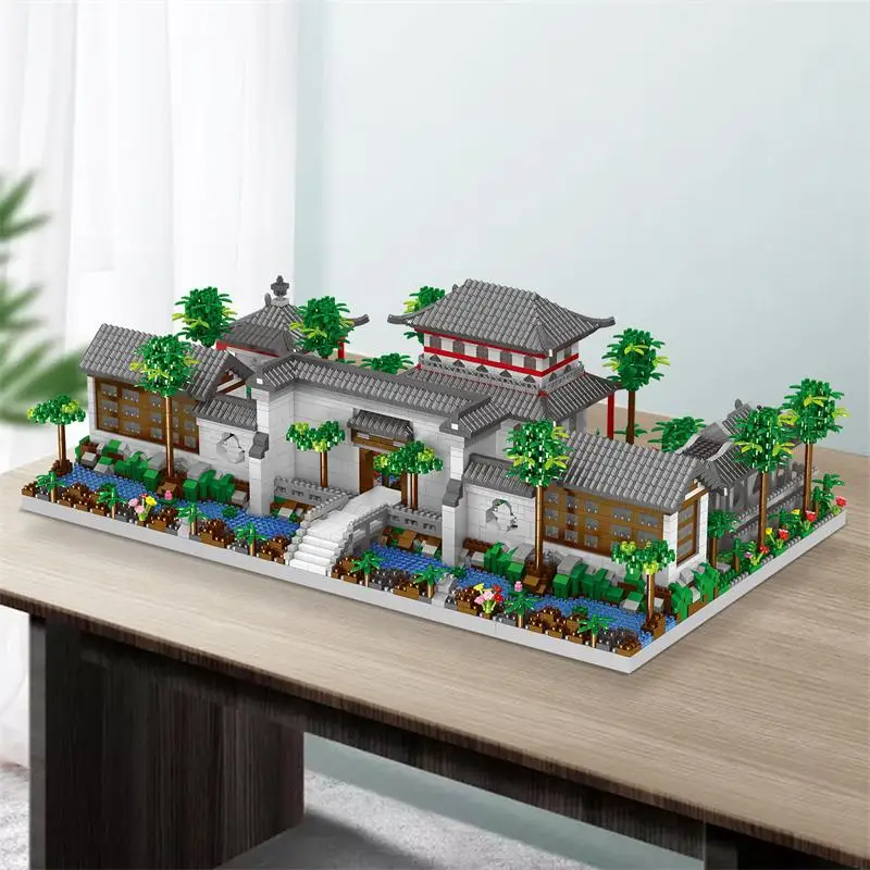 Конструктор LEZI Mini архитектурные блоки строительные модель для китайского дома