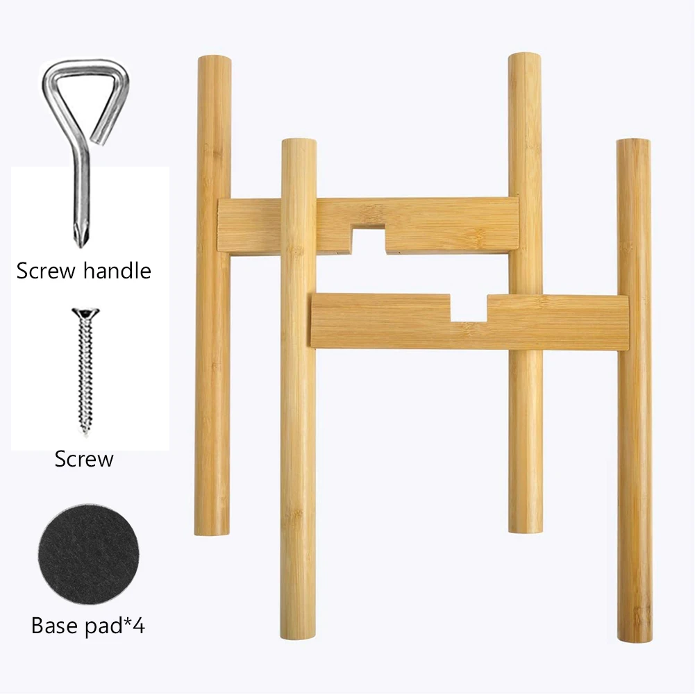 Регулируемые большие бамбуковые растения горшок подставка для растений Дисплей