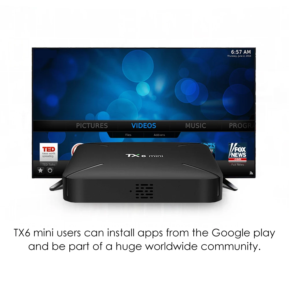 Tanix TX6 Мини Смарт ТВ приставка android 9,0 Allwinner H6 2G+ 16G 2,4 GHz WiFi Поддержка 4K H.265 ТВ приёмник Netflix приставка TX6mini