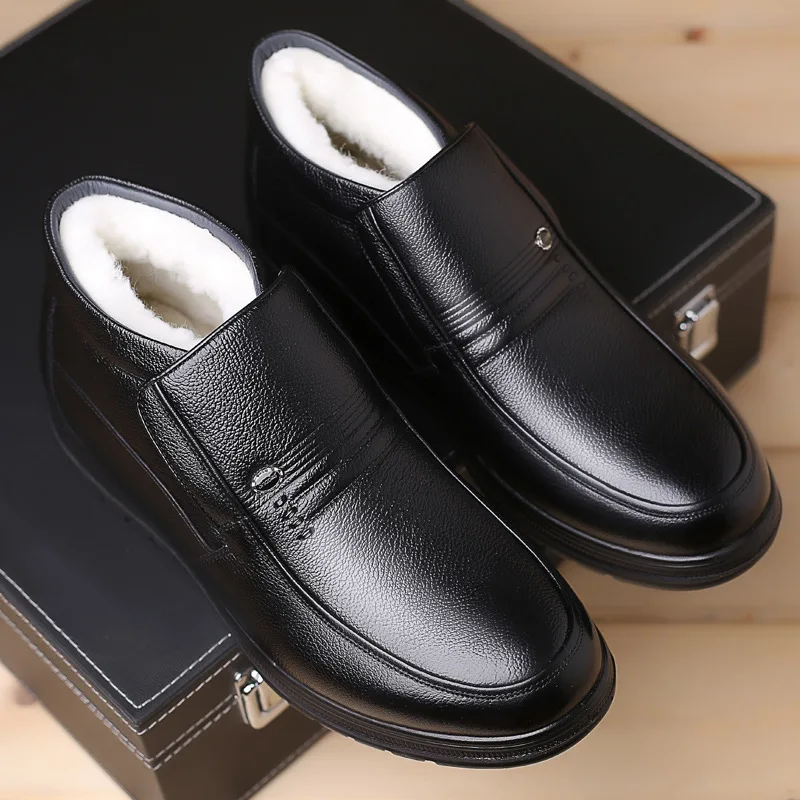 05high top/Бархатная Мужская обувь Теплая зимняя мужская шерстяная хлопковая деловая