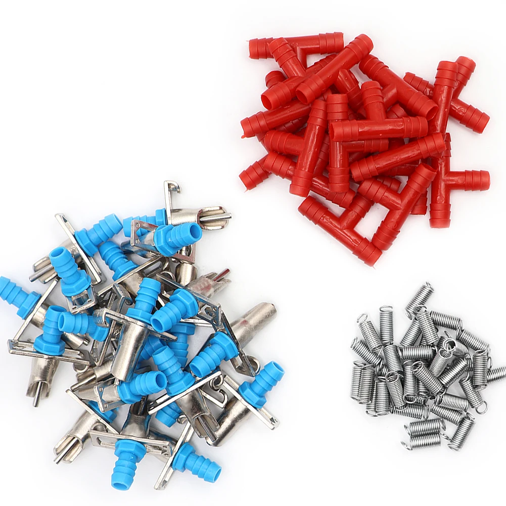 

50 pcs Galvanized Automatic Nipple Drinkers For Rabbits Feeders Water Drinker Waterer Rodents Poultry Farm Animals Supplies