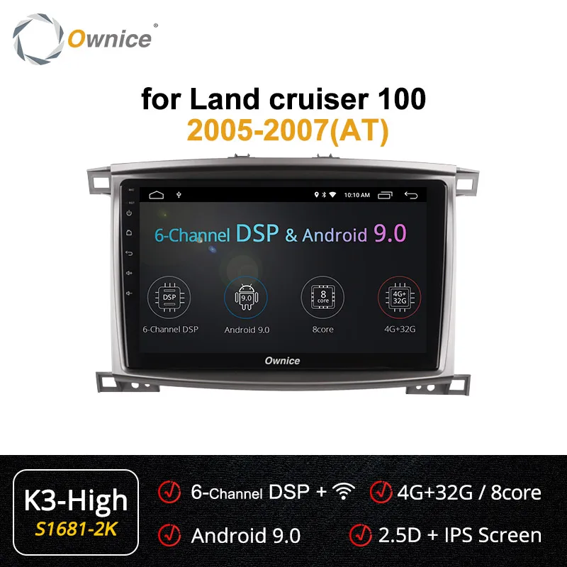 S1681-2 K3 HIGH Ownice K3 K5 K6 8 ядерный Android 8,1 автомобильный Радио DVD gps навигация для Toyota Land cruiser 100 150 LC100/Lexus LX470 2005-2007 - Цвет: S1681-2 K3 HIGH