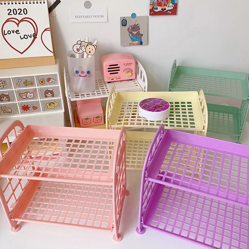 Двухслойная полый пластиковый косметический столик отделка Аксессуары для